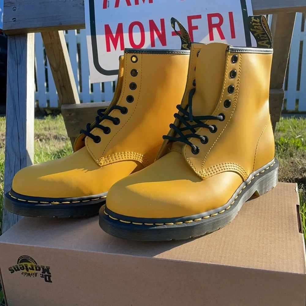 Dr. Martens 1460 Eye Lace/up  Boots Yellow - Picture 5 of 13